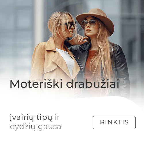 Moteriški drabužiai įvairių tipų ir dydžių